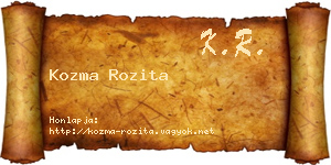 Kozma Rozita névjegykártya